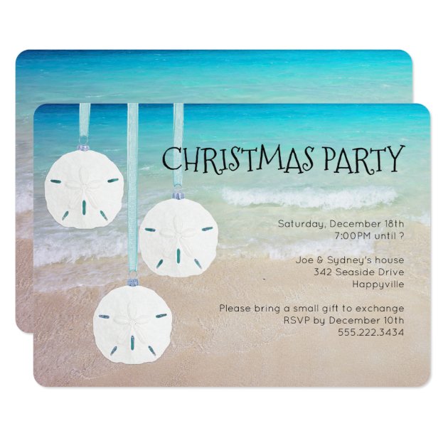 Sand Dollar Ornaments Christmas Party Beach Card