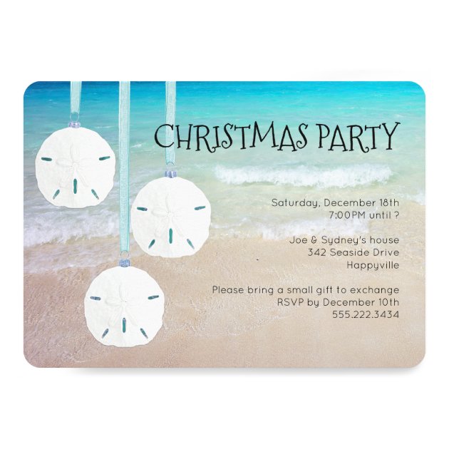 Sand Dollar Ornaments Christmas Party Beach Card