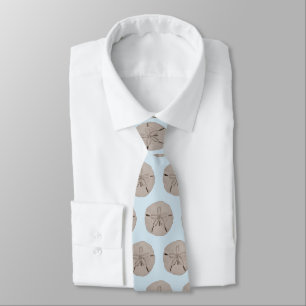 Sand Dollar Painting Coastal Beach Pattern Neck Tie