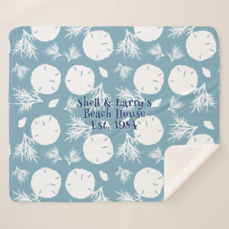 Sand Dollar Pattern Blue Beach Blanket