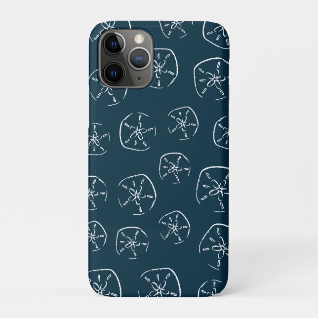Sand Dollar Pattern Drawing Ocean Blue Case-Mate iPhone Case (Back)