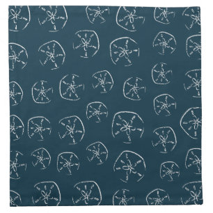 Sand Dollar Pattern Drawing Ocean Blue Cloth Napkin