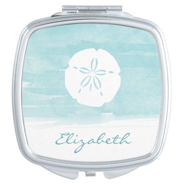 Sand Dollar Personalized Compact Mirror For Makeup (Front)
