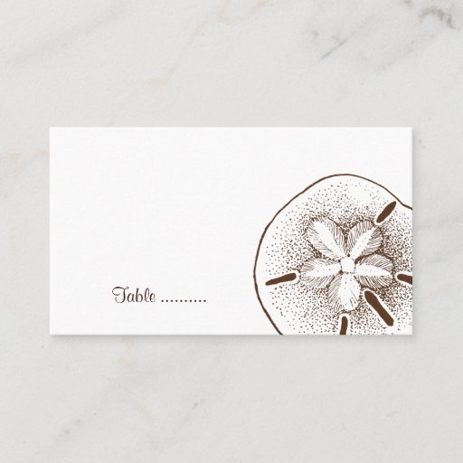 Customizable Sand Dollar Place Card Business Card Template