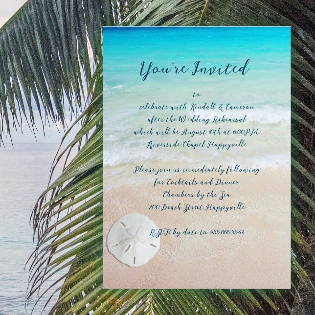 Sand Dollar Rehearsal Dinner Beach Themed Invitation (Creator Uploaded)