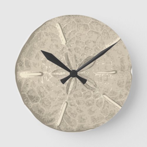 Sand Dollar Round Clock