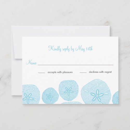 Sand Dollar RSVP Card Vintage Illustration