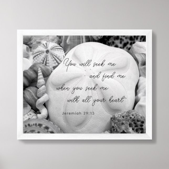 Sand Dollar Scripture Christian Wall Poster (Framed Front)