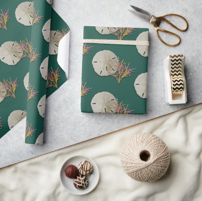 Sand Dollar Sea Coral Wrapping Paper (Crafts)