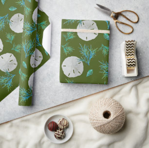 Sand Dollar Sea Coral Wrapping Paper