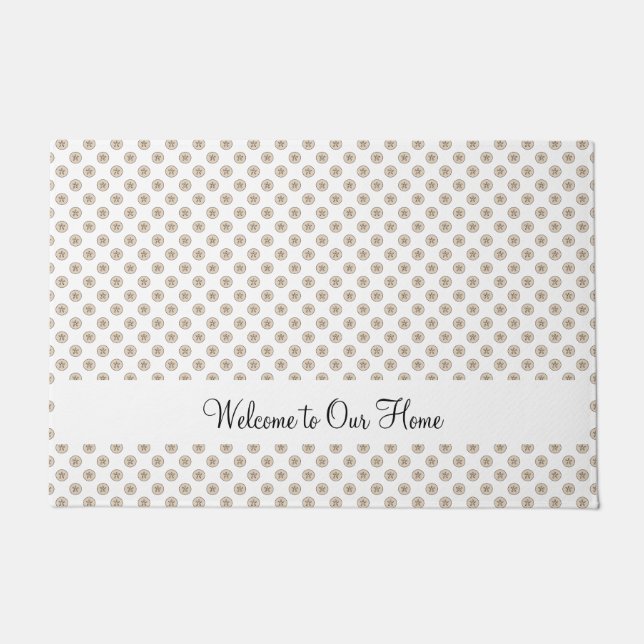 Sand Dollar Sea Shell Pattern Personalize Doormat (Front)