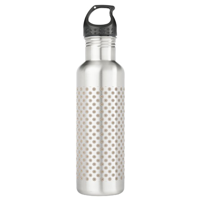 Sand Dollar Sea Shell Pattern Stainless Steel Water Bottle (Front)