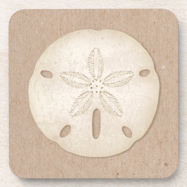 Sand Dollar Seashell Beach Drink Beverage Coaster (Front)