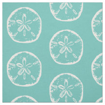 Sand dollar seashell beach theme textile fabric