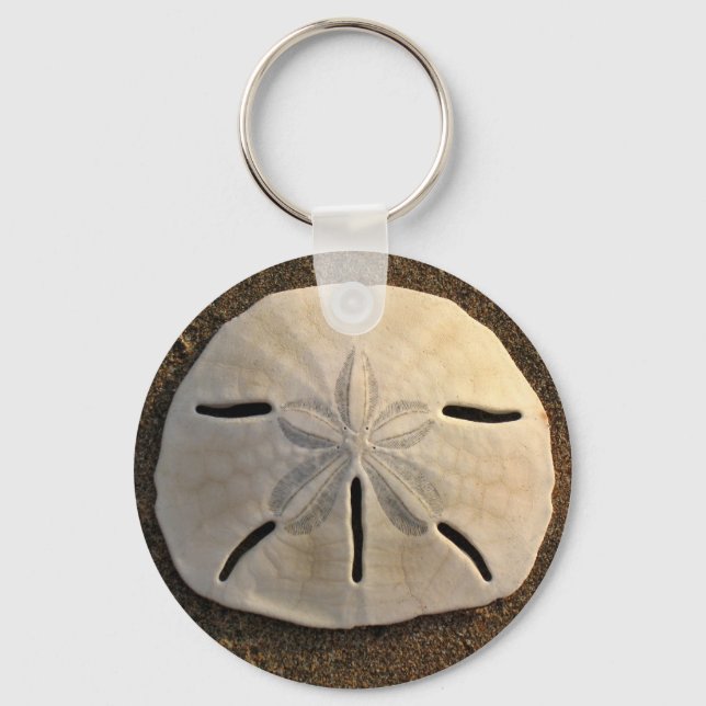 Sand Dollar Seashell Sand Beach Keychain (Front)