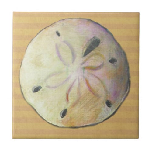 Sand dollar seashell shell for beach combers ceramic tile