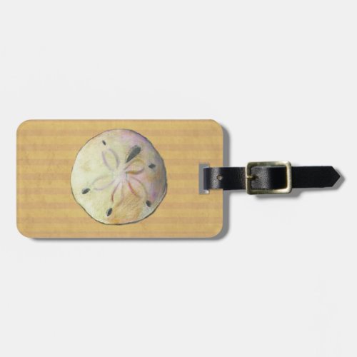 Sand dollar seashell shell for beach combers luggage tag