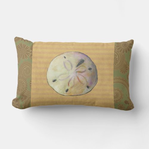 Sand dollar seashell shell for beach combers lumbar pillow