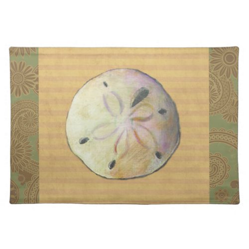 Sand dollar seashell shell for beach combers placemat