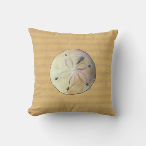 Sand dollar seashell shell for beach combers throw pillow