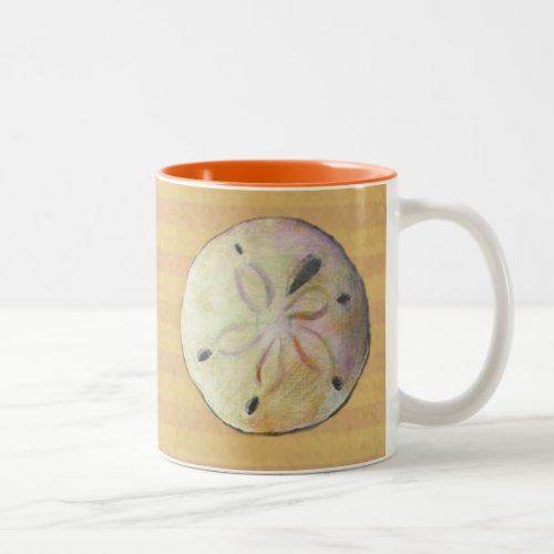 Sand dollar seashell shell for beach combers Two_Tone coffee mug