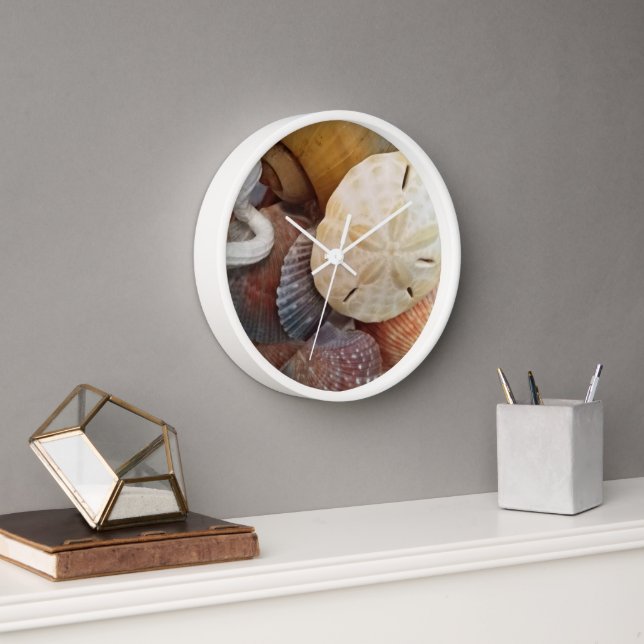 Sand Dollar Seashells Beach Theme Clock (Office)
