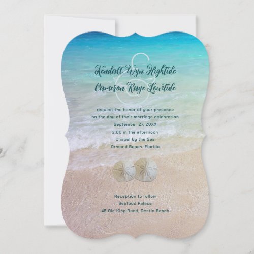 Sand Dollar Seaside Wedding Modern Invitation