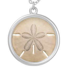 sand dollar silver plated necklace