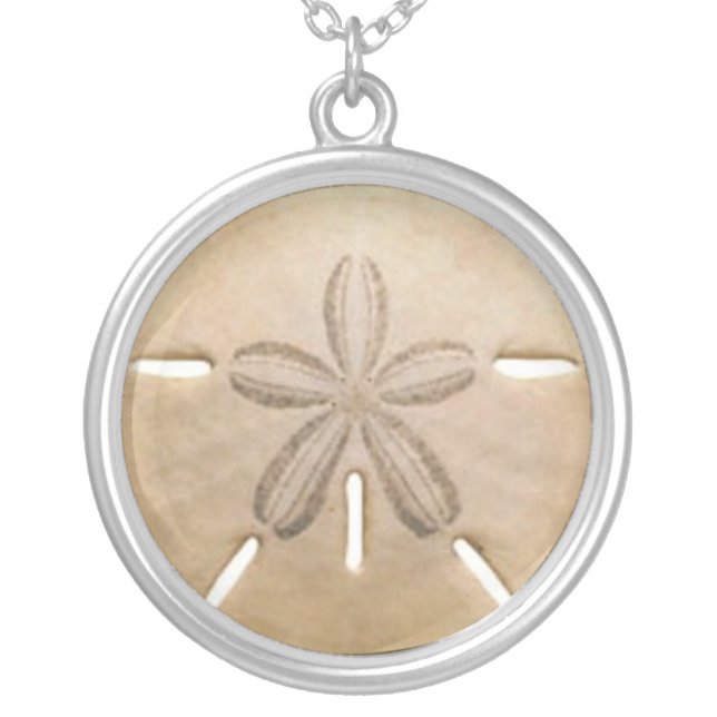 sand dollar silver plated necklace (Front)
