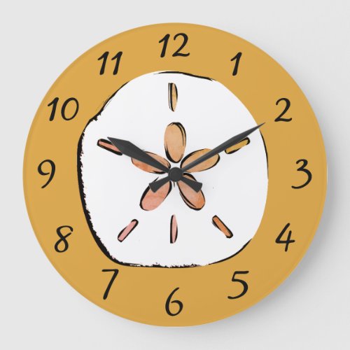  Sand Dollar Sketch  Large Clock