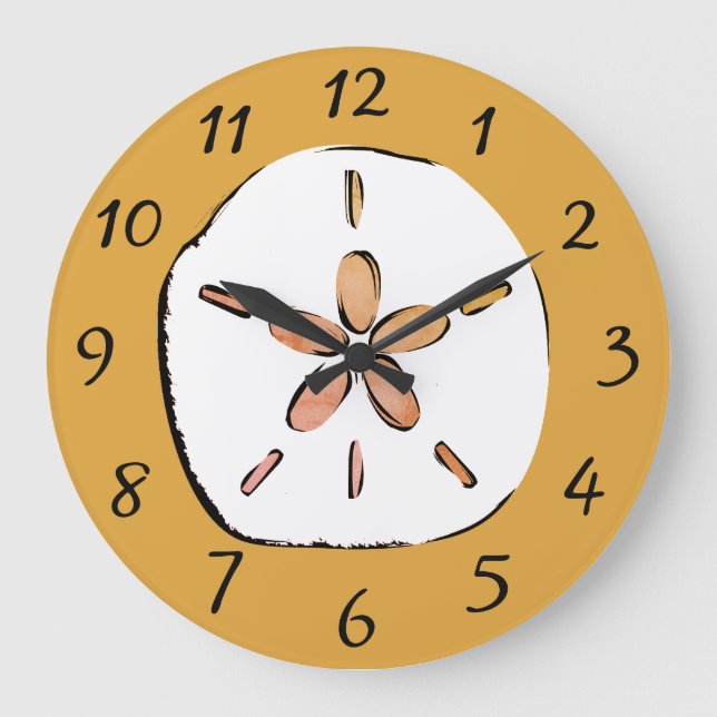  Sand Dollar Sketch  Large Clock (Front)