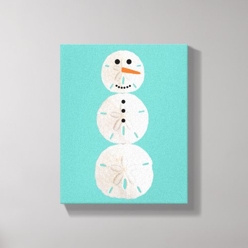 Sand Dollar Snowman Canvas Print