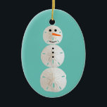 Sand Dollar Snowman Ceramic Ornament<br><div class="desc">Sand Dollar Snowman</div>