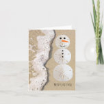 Sand Dollar Snowman Holiday Card<br><div class="desc">Tropical Christmas Card
Let It Snow
Somewhere Else</div>