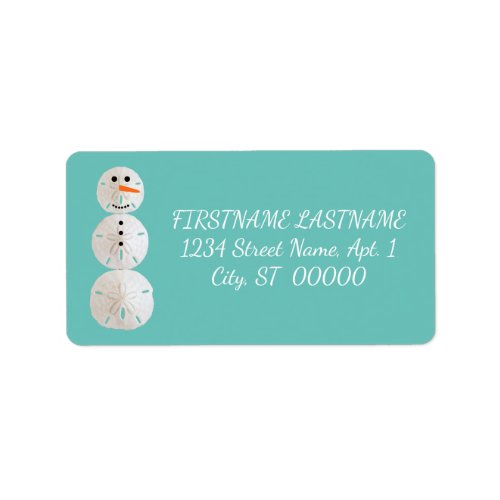 Sand Dollar Snowman Label