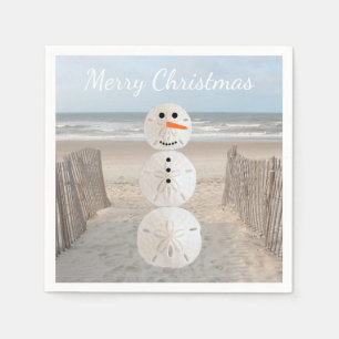Sand Dollar Snowman Paper Napkins