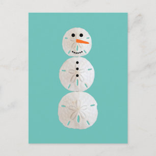 Sand Dollar Snowman Postcard