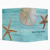 Sand Dollar Starfish Blue Wood Beach Binder (Background)