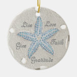 Sand Dollar Starfish Gem Ornament at Zazzle