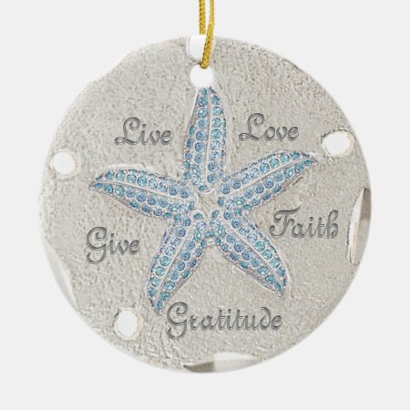 Sand Dollar Starfish Gem Ornament