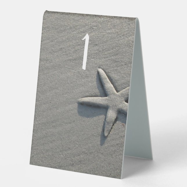 Sand Dollar Starfish Ocean Beach Table Tent (Front)