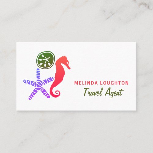 Sand Dollar Starfish Seahorse Travel  Tourism  Business Card