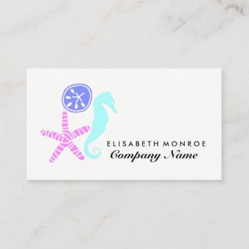Sand Dollar  Starfish  Seahorse  Travel & Tourism Business Card by TheBusinessCardStore at Zazzle