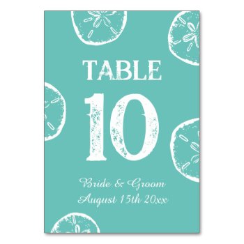 Sand Dollar Them Beach Wedding Table Numbers by logotees at Zazzle