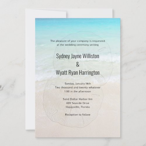 Sand Dollar Tropical Beach Wedding Invitation