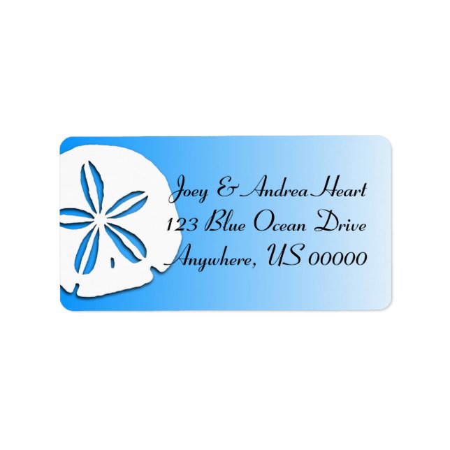 Sand Dollar Tropical Blue Return Address Label (Front)