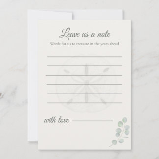 Sand Dollar Wedding Message Cards |