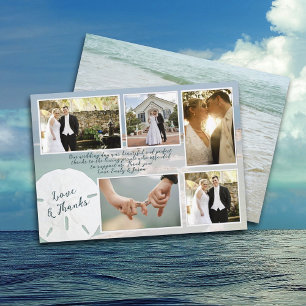 Sand Dollar Wedding Photos Thank You Cards