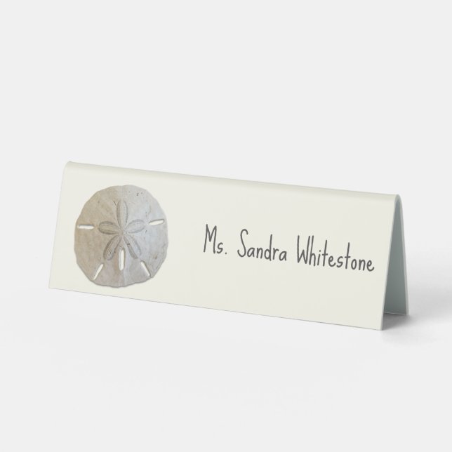 Sand Dollar Wedding Place Card Seating With Name Table Tent (Front)