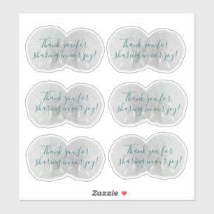 Sand Dollar Wedding Thank You Shaped Stickers